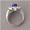 Image 3 : TANZANITE, DIAMOND, 14K WHITE GOLD RING.
