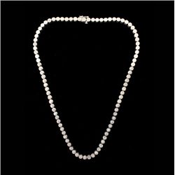 DIAMOND, 14K WHITE GOLD NECKLACE.