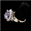 Image 2 : TANZANITE, DIAMOND, 14K WHITE GOLD RING.