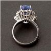 Image 3 : TANZANITE, DIAMOND, 14K WHITE GOLD RING.