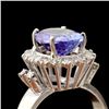 Image 4 : TANZANITE, DIAMOND, 14K WHITE GOLD RING.