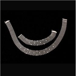 SUITE OF DIAMOND, 18K WHITE GOLD JEWELRY.