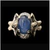 Image 1 : STAR SAPPHIRE, DIAMOND, 18K WHITE GOLD RING.