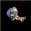 Image 2 : STAR SAPPHIRE, DIAMOND, 18K WHITE GOLD RING.
