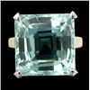 Image 1 : AQUAMARINE, 14K WHITE GOLD RING.
