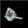 Image 2 : AQUAMARINE, 14K WHITE GOLD RING.