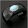 Image 1 : BLACK ONYX, DIAMOND, TURQUOISE, 14K W/G BRACELET.