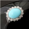 Image 2 : BLACK ONYX, DIAMOND, TURQUOISE, 14K W/G BRACELET.