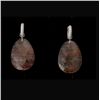 Image 1 : RUTILATED QUARTZ, DIA., 18K W/G CONVERT. EARRINGS.