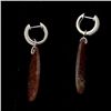 Image 3 : RUTILATED QUARTZ, DIA., 18K W/G CONVERT. EARRINGS.