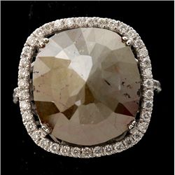 DIAMOND, 18K WHITE GOLD RING.