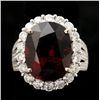 Image 1 : SPINEL, DIAMOND, 18K WHITE GOLD RING.