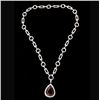 Image 1 : TOURMALINE, DIAMOND, 18K WHITE GOLD NECKLACE.