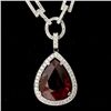 Image 2 : TOURMALINE, DIAMOND, 18K WHITE GOLD NECKLACE.