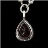 Image 4 : TOURMALINE, DIAMOND, 18K WHITE GOLD NECKLACE.