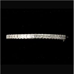 DIAMOND, 14K WHITE GOLD BRACELET.