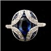 Image 1 : RUBY, DIAMOND, 18K WHITE GOLD RING.