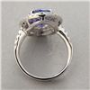 Image 3 : TANZANITE, DIAMOND, 14K WHITE GOLD RING.