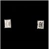 Image 1 : PAIR OF DIAMOND, PLATINUM EARRINGS.