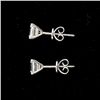 Image 3 : PAIR OF DIAMOND, PLATINUM EARRINGS.