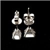 Image 4 : PAIR OF DIAMOND, PLATINUM EARRINGS.