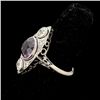 Image 2 : AMETHYST, DIAMOND, 14K WHITE GOLD RING.