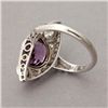 Image 3 : AMETHYST, DIAMOND, 14K WHITE GOLD RING.