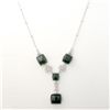 Image 1 : TOURMALINE, DIAMOND, 18K WHITE GOLD NECKLACE.