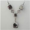 Image 4 : TOURMALINE, DIAMOND, 18K WHITE GOLD NECKLACE.