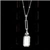 Image 4 : TOURMALINE, DIAMOND, 18K W/G PENDANT-NECKLACE.