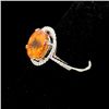 Image 2 : GARNET, DIAMOND, 18K WHITE GOLD RING.