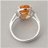 Image 3 : GARNET, DIAMOND, 18K WHITE GOLD RING.