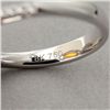 Image 4 : GARNET, DIAMOND, 18K WHITE GOLD RING.