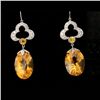 Image 1 : CITRINE, SAPPHIRE, DIAMOND, 18K W/G EARRINGS.