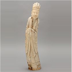 A Large Carved Ivory Figure*, Late Qing