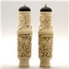 Image 1 : Two Carved Ivory Covered Vases*, Late Qing