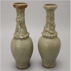 A Pair of Celadon-Glazed Stoneware Vases