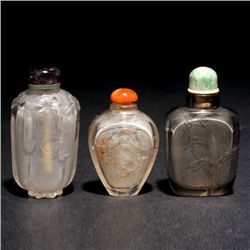 Three Crystal Snuff Bottles