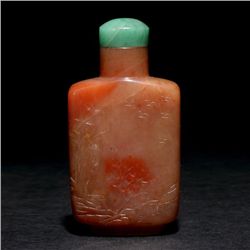 A Carnelian Snuff Bottle, Late Qing Dynasty