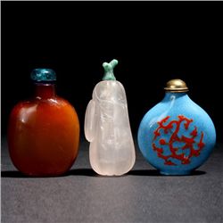 A Group of Three Snuff Bottles