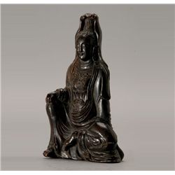 A Horn Carving of Guanyin, Late Qing Dynasty