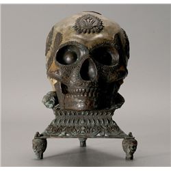 A Tibetan Metal Cladded Skull