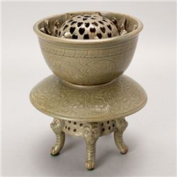 A Yaozhou Celadon-Glazed Incense Burner