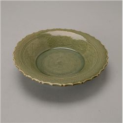 An Incise-Decorated Longquan Celadon Basin, Ming