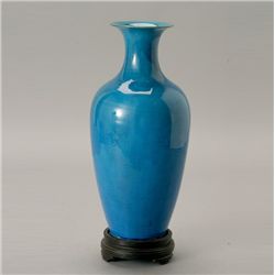 A Turquoise-Blue Glazed Porcelain Vase, 19th C.