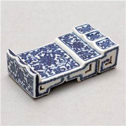 A Blue and White Porcelain Ink Stand, Jiaqing Mark