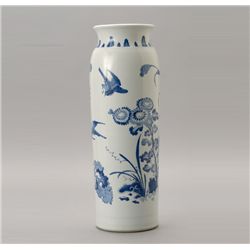A Transitional Blue and White Porcelain Sleeve Vase