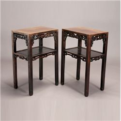 A Pair of Rosewood Display Stands, Early 20th C.