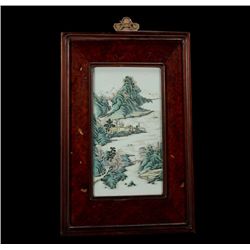A Rectangular Porcelain Plaque, Late Qing