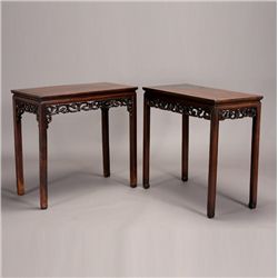 A Pair of Rosewood Side Tables, Qing Dynasty